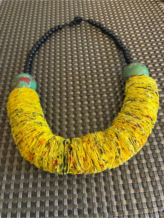 Handmade Jewelry - Handmade African Fabric Statement Necklace